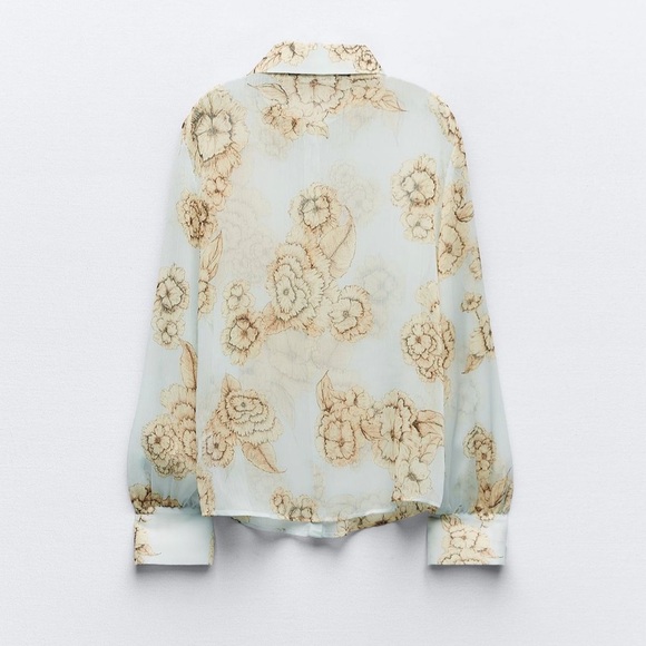 ZARA FLORAL PRINT SHIRT - Picture 4 of 6